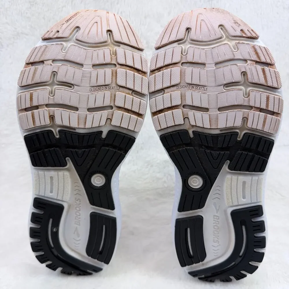 Brooks Ghost 16 Womens Running Shoes Black White Orchid Ice Size 8.5 Athletic